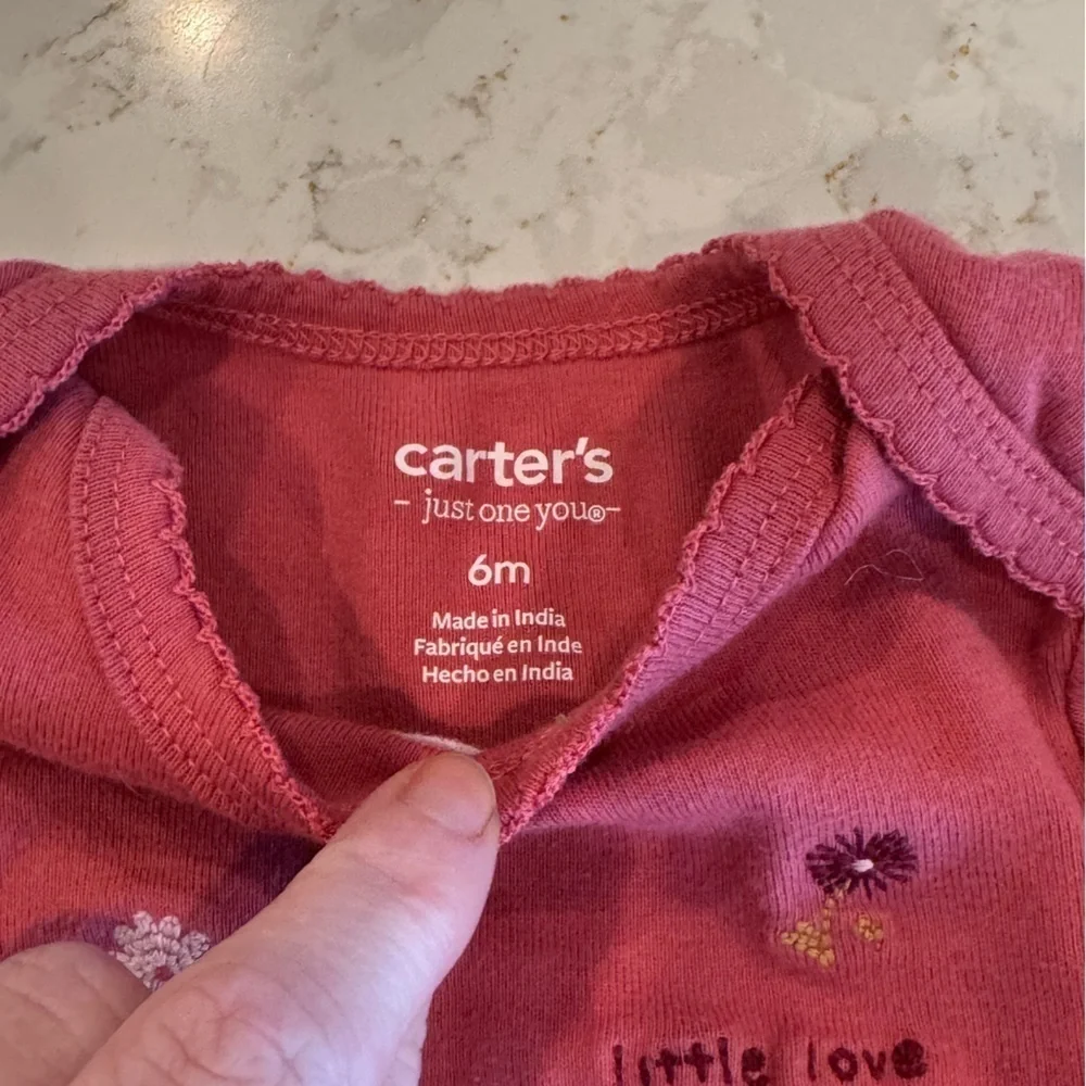 Floral and Solid Pink Baby Onesie Set - 3-6Months Carters